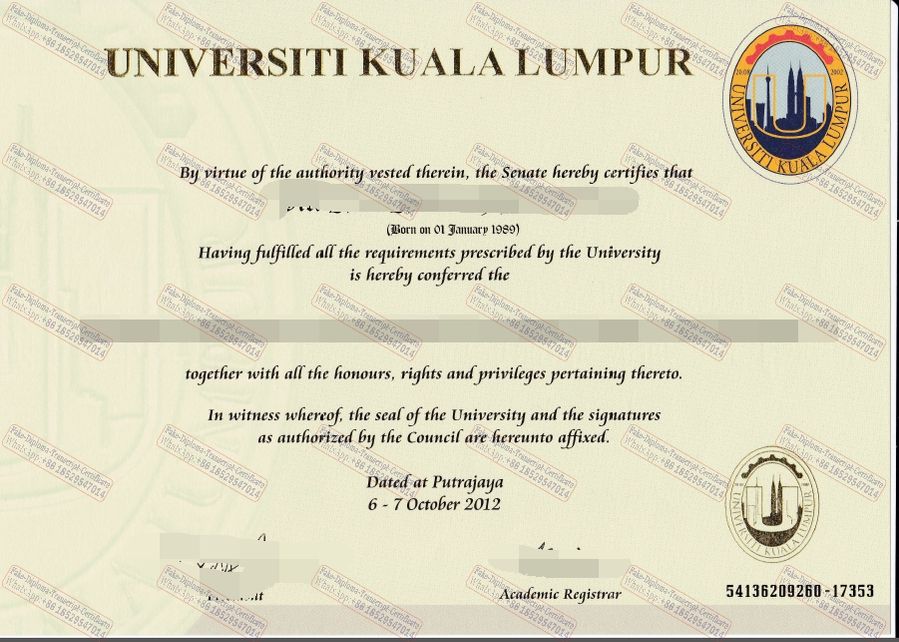 Buy fake Universiti Kuala Lumpur Degree