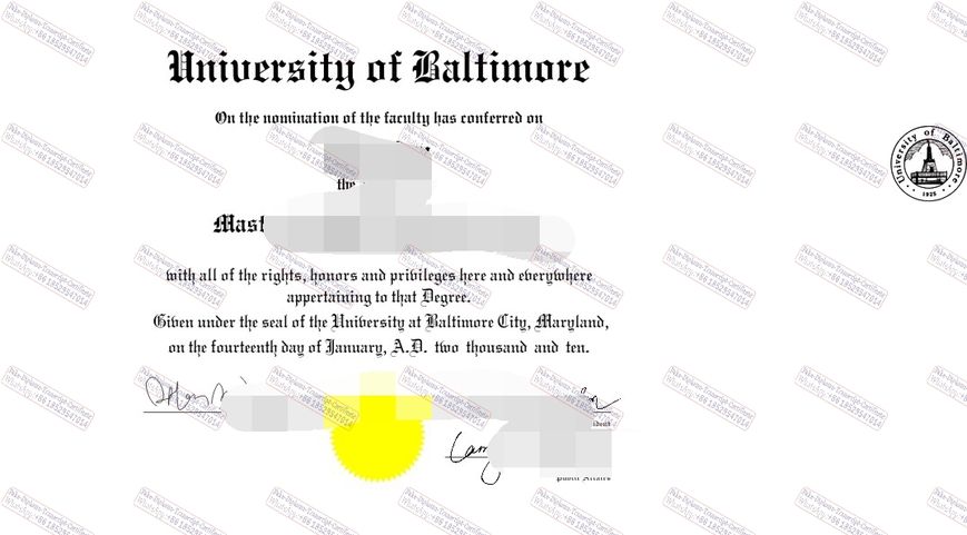 Buy fake University of Baltimore Certificate