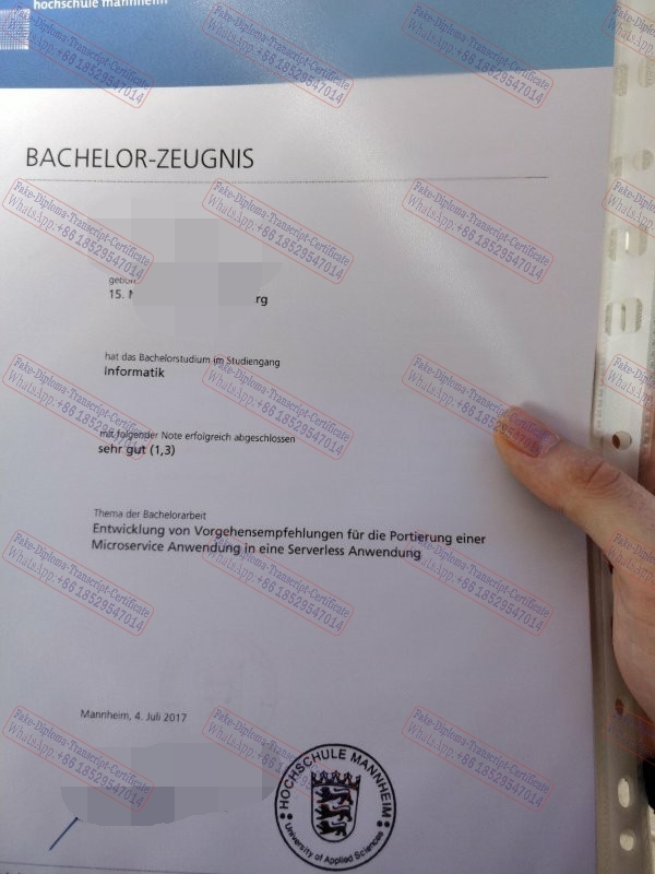 Buy fake University of Mannheim Certificate