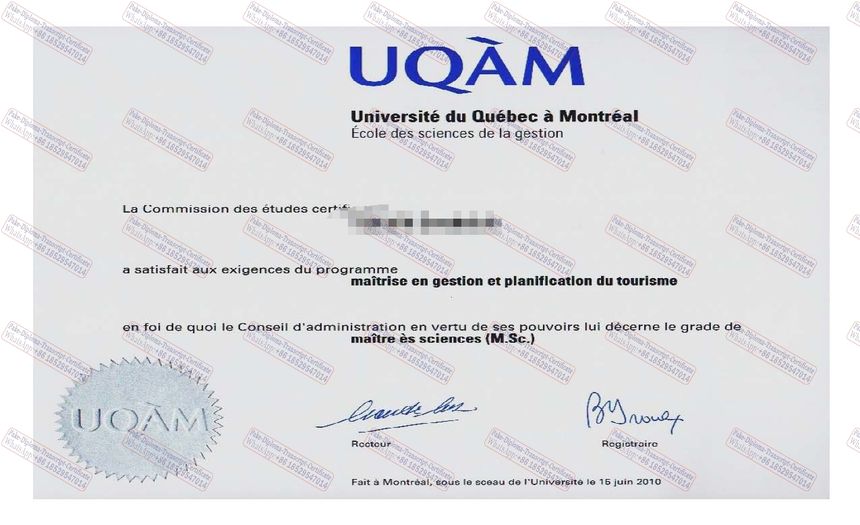 Buy fake University of Quebec at Montreal Diploma