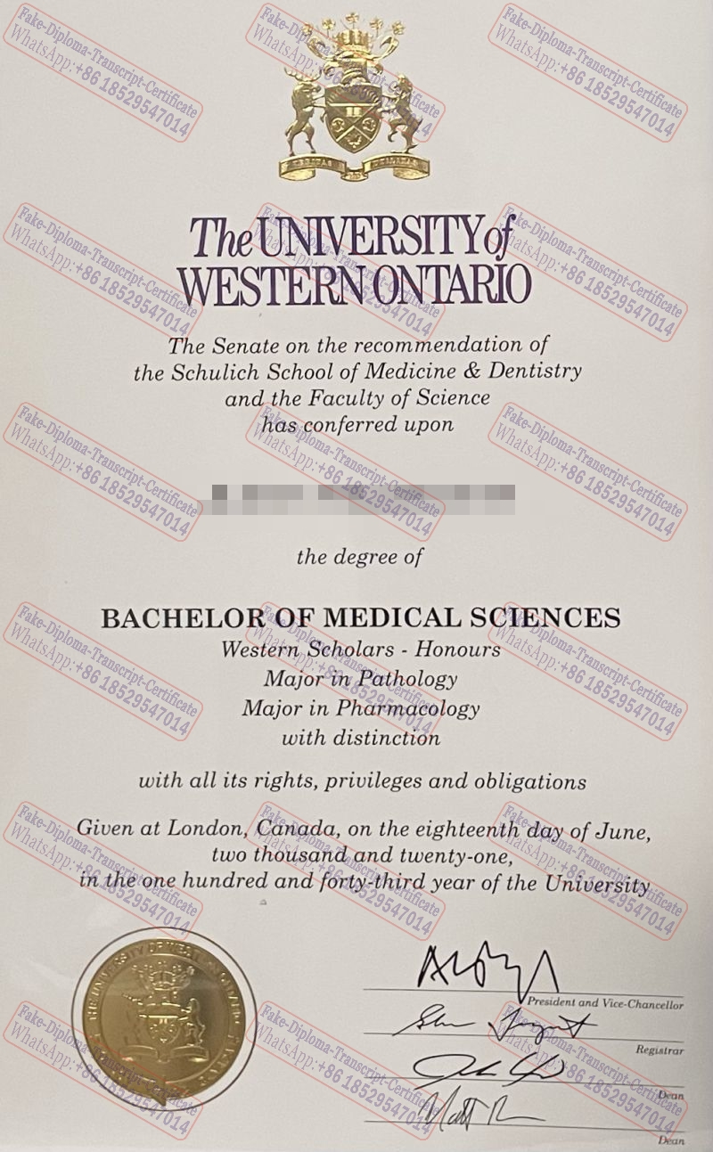 Buy fake University of Western Ontario Diploma