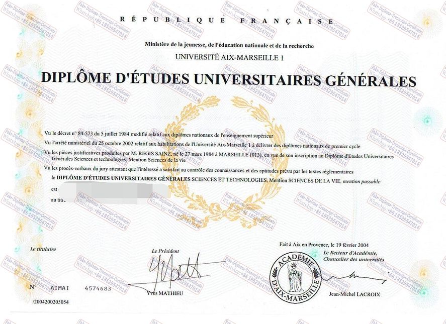 Buy fake Université de Provence Degree