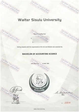 Buy fake Walter Sisulu University Certificate