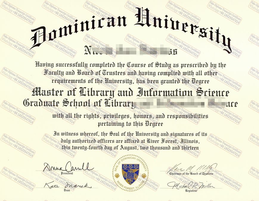 Copy Fake Dominican University Certificate