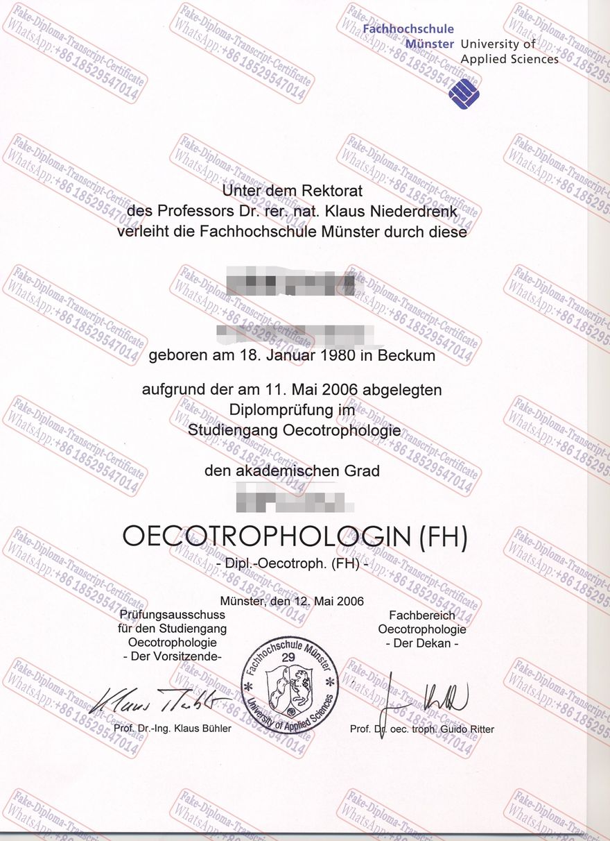 Copy Fake Fachhochschule Münster Diploma