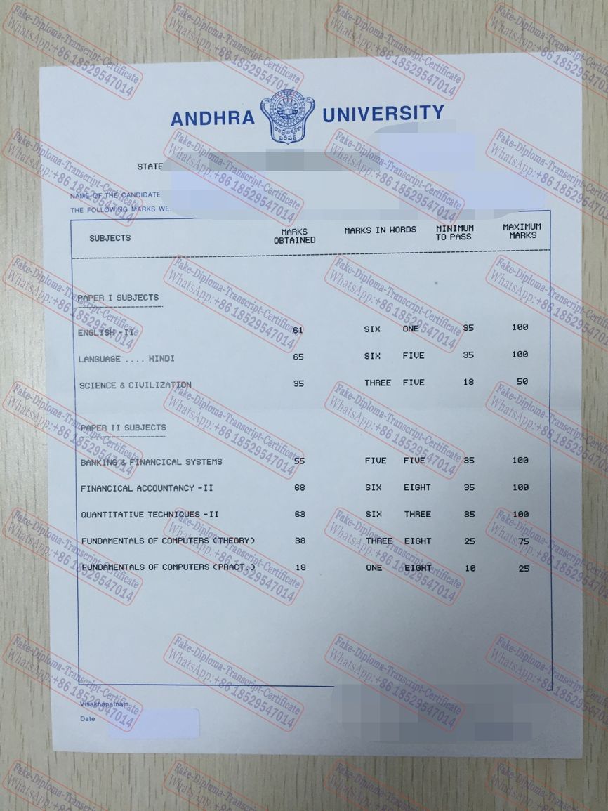 Copy Fake Fake Andhra University Degree Certificate