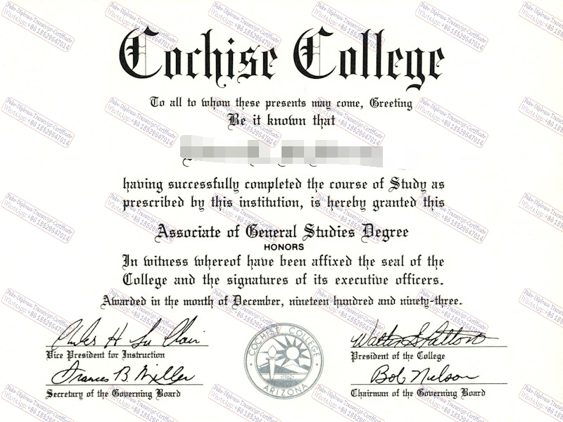 Copy Fake Fake Cochise College Diploma Degree