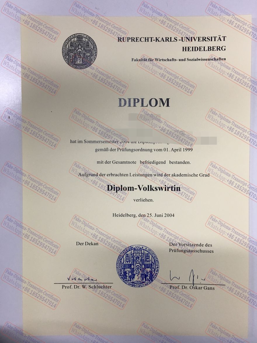 Copy Fake Heidelberg University Diploma