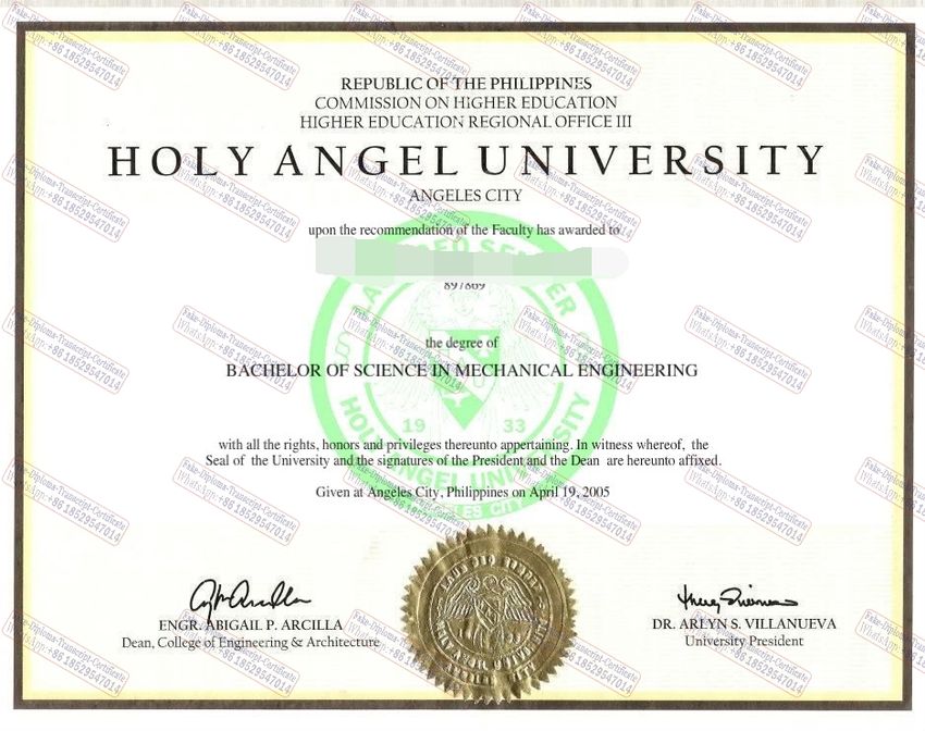 Copy Fake Holy Angel University Diploma