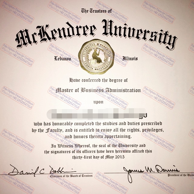 Copy Fake McKendree University Certificate