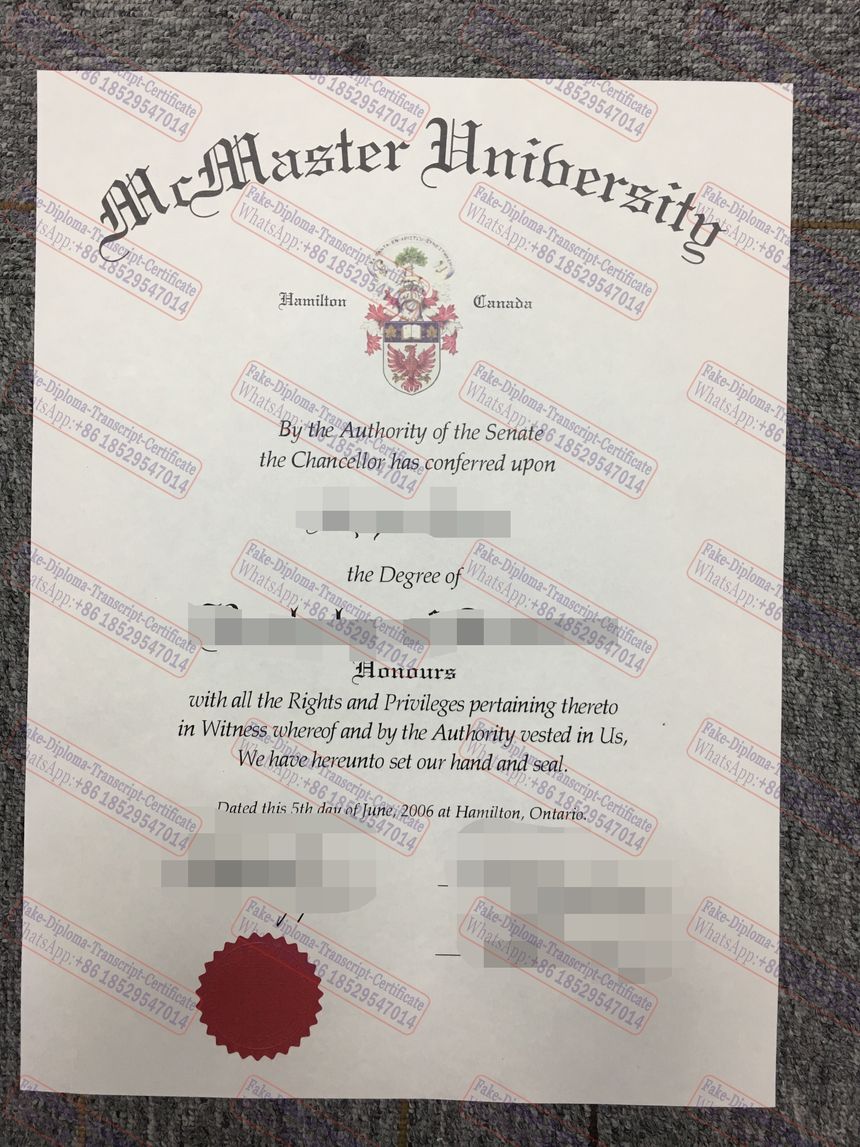 Copy Fake McMaster University Certificate