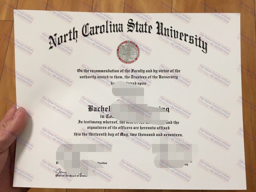 Copy Fake North Carolina State University Certificate