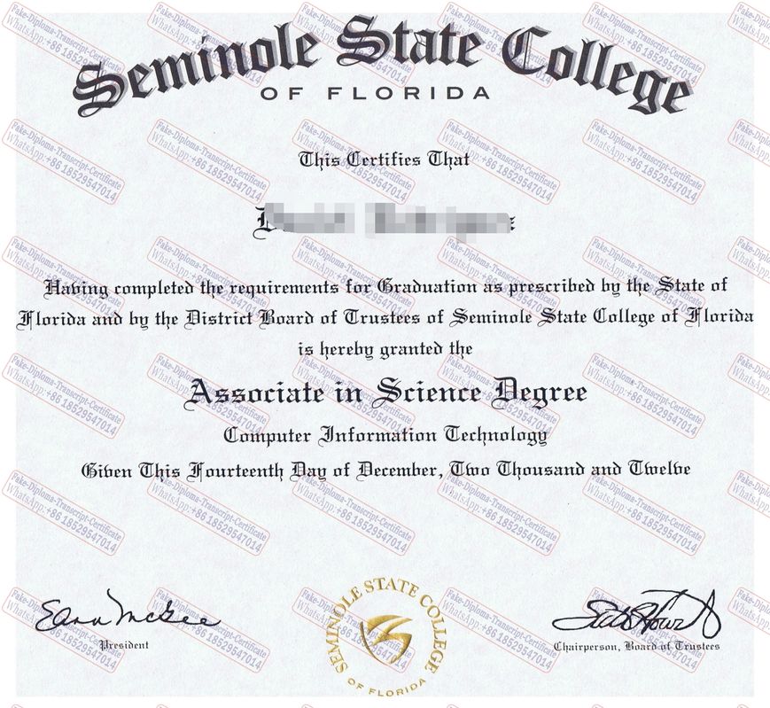 Copy Fake Seminole State College Degree