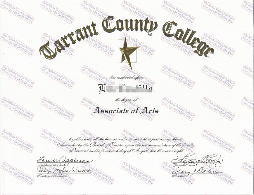 Copy Fake Tarrant County College Diploma