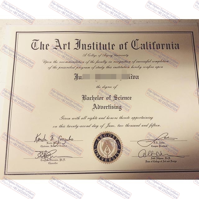 Copy Fake The Art Institute of California Certificate