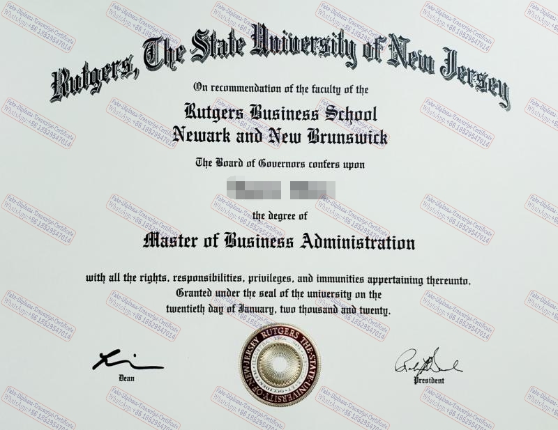 Copy Fake The State University of New Jersey Certificate