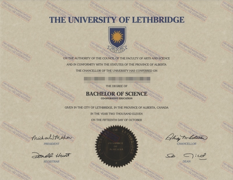 Copy Fake The University of Lethbridge Diploma