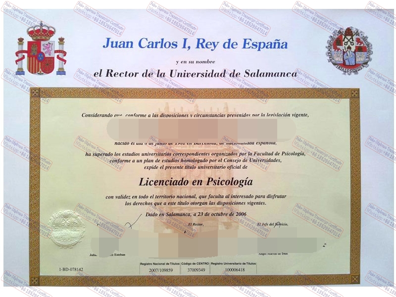 Copy Fake Universidad de Salamanca Certificate