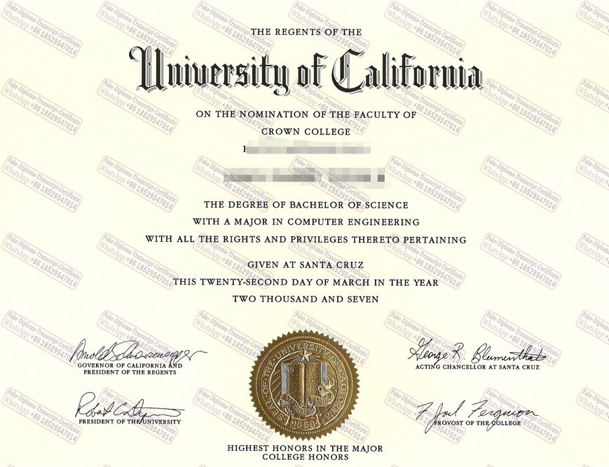 Copy Fake University of California Diploma