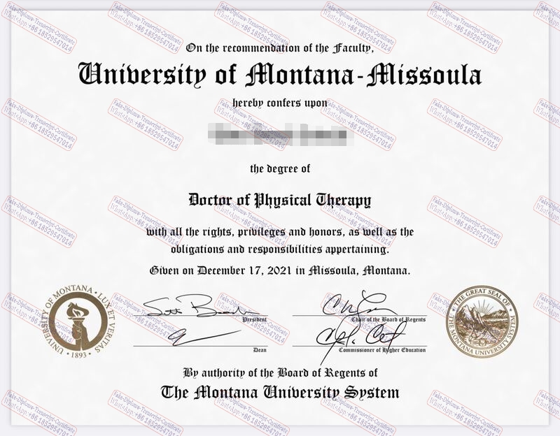 Copy Fake University of Montana Missoula Diploma