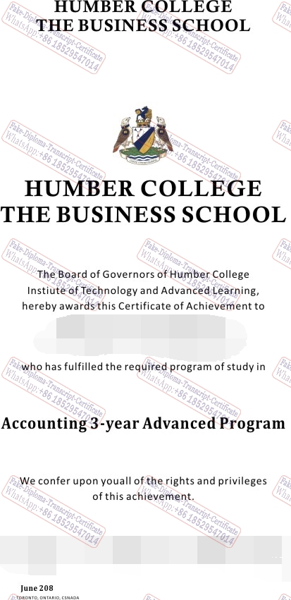 Copy Fake humber college the business school Degree