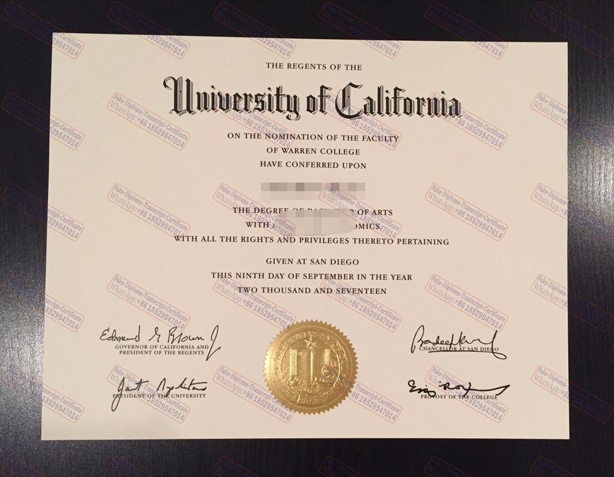 Copy Fake mUniversity of California, San Diego Diploma