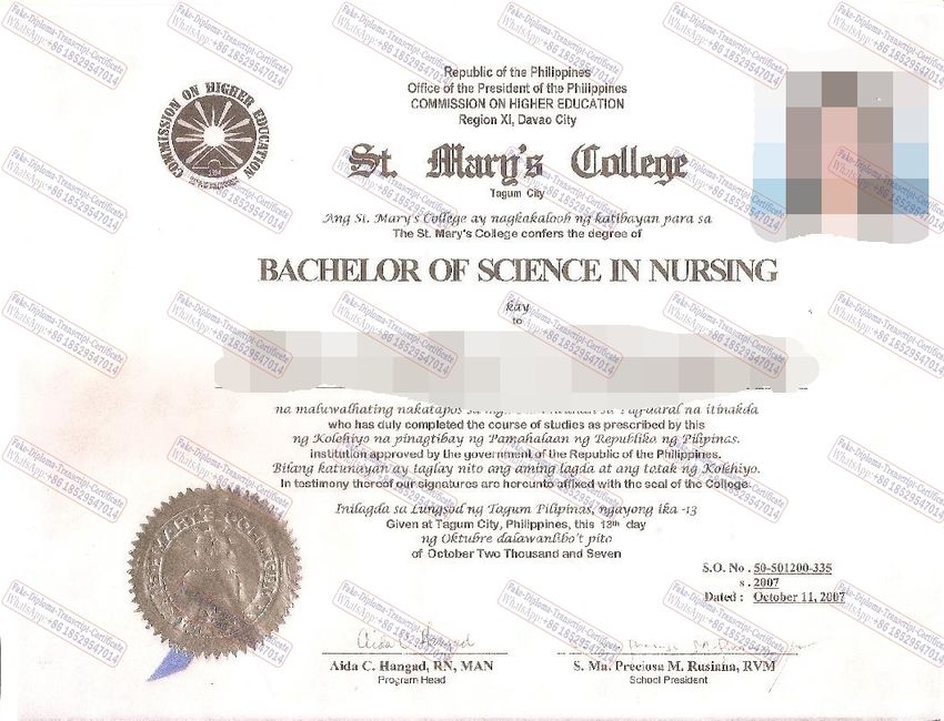 Copy Fake st marys college Diploma