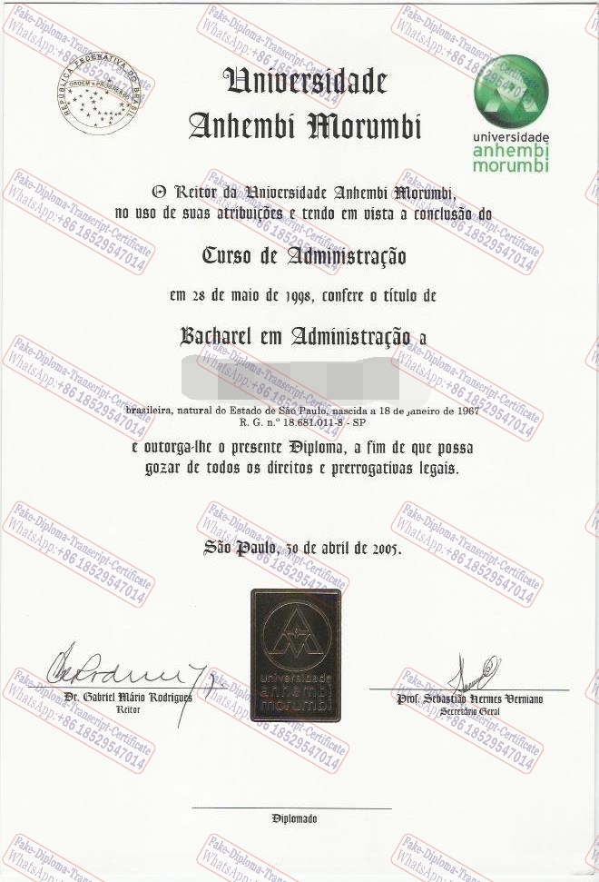 Copy Fake universidade anhembi morumbi Diploma