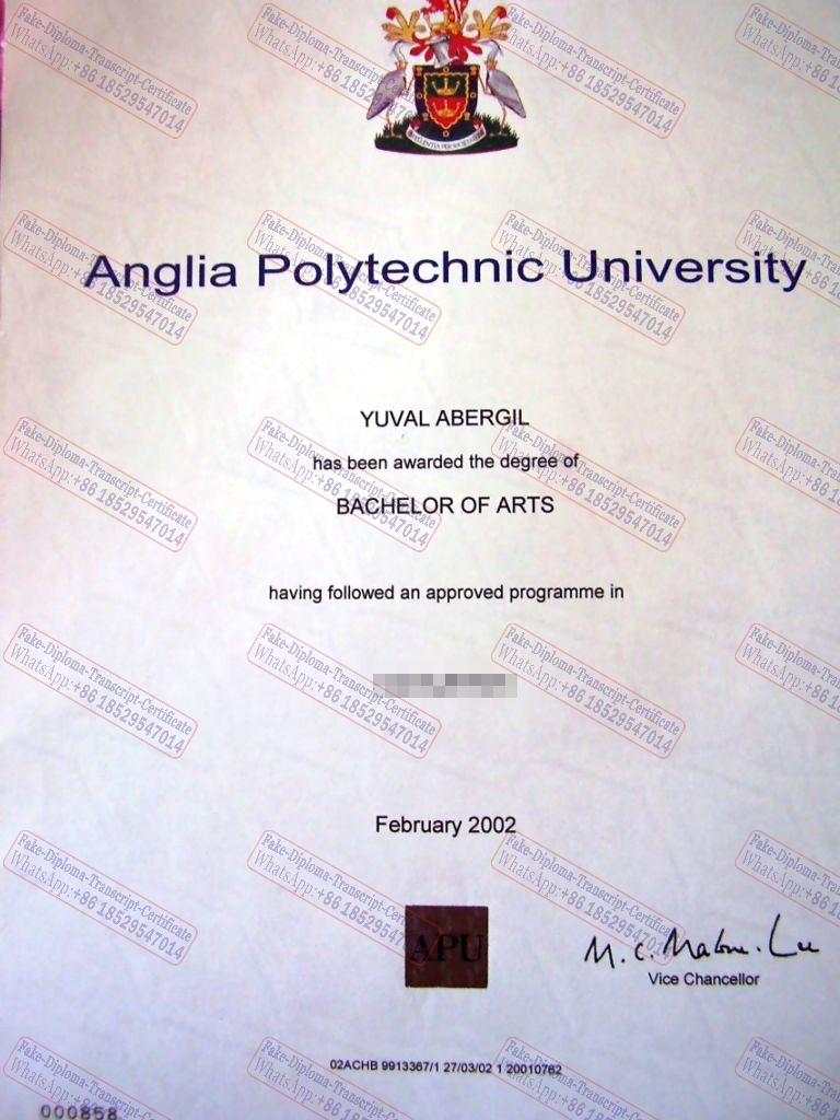 Fake Anglia Polytechnic University Degree