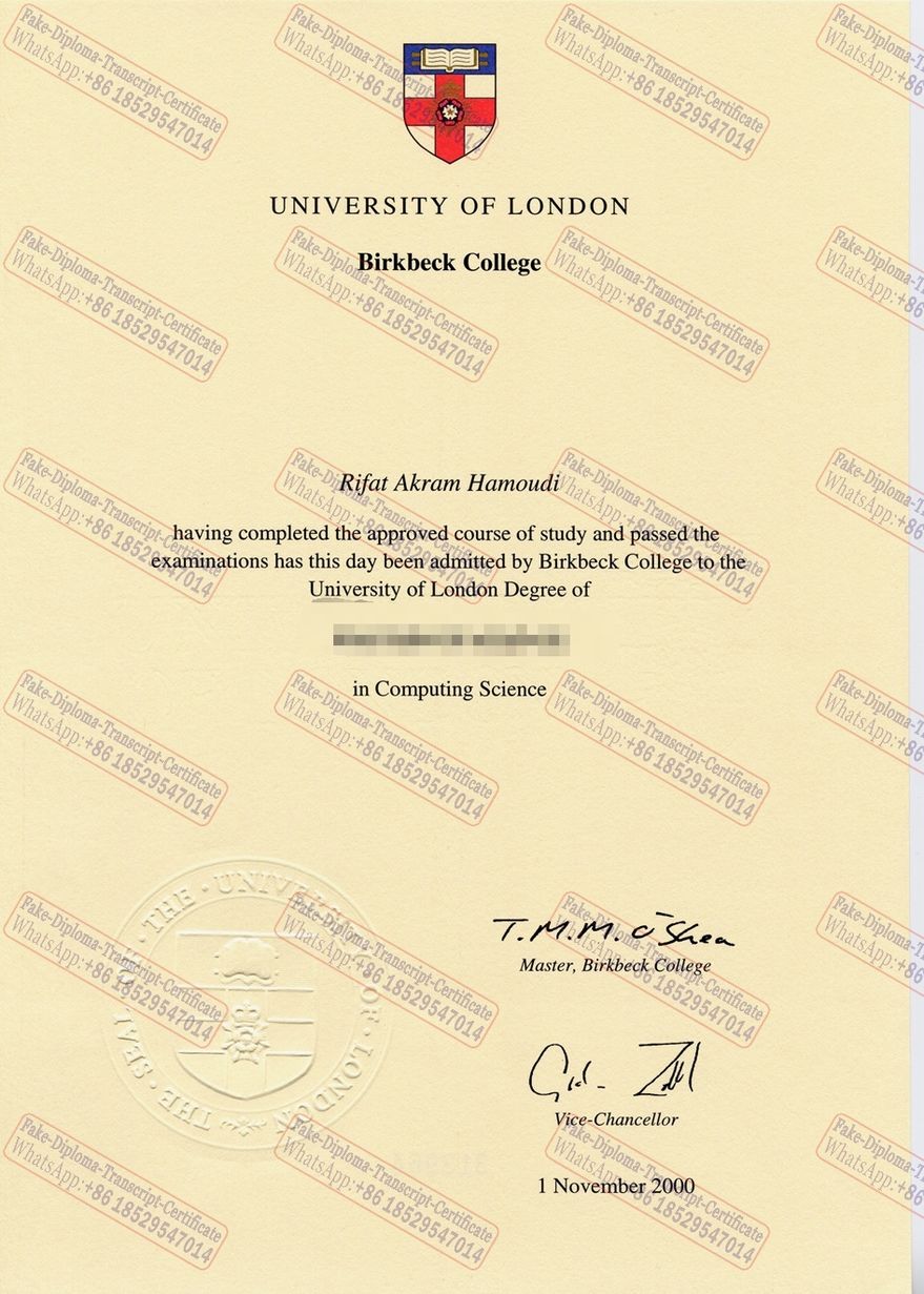 Fake Birkbeck College Diploma