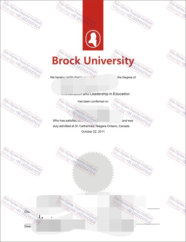 Fake Brock University Certificate