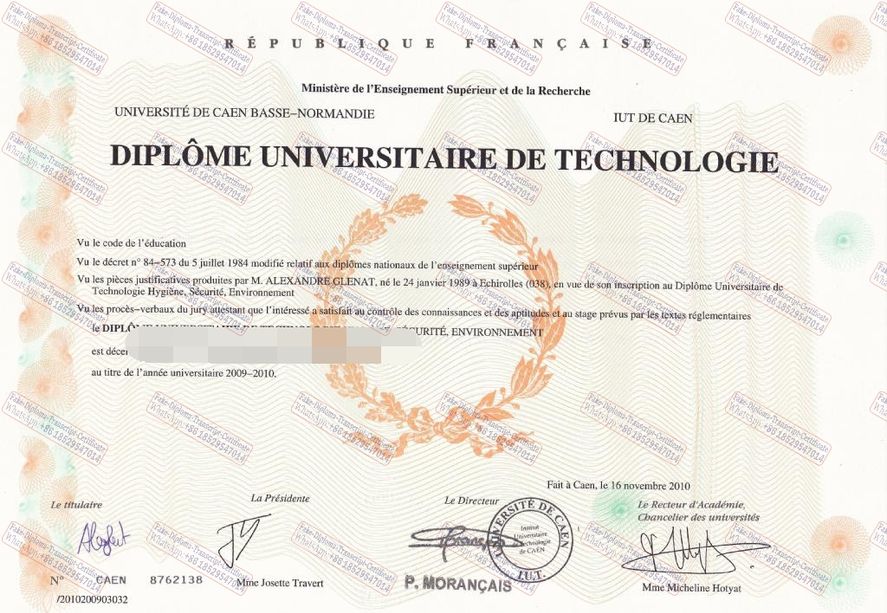 Fake Caen Normandy University Degree