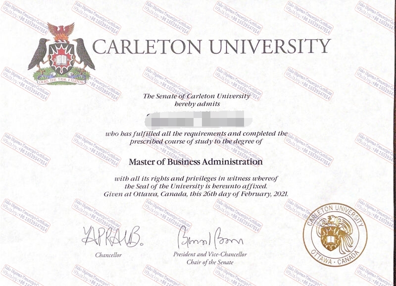 Fake Carleton University Certificate