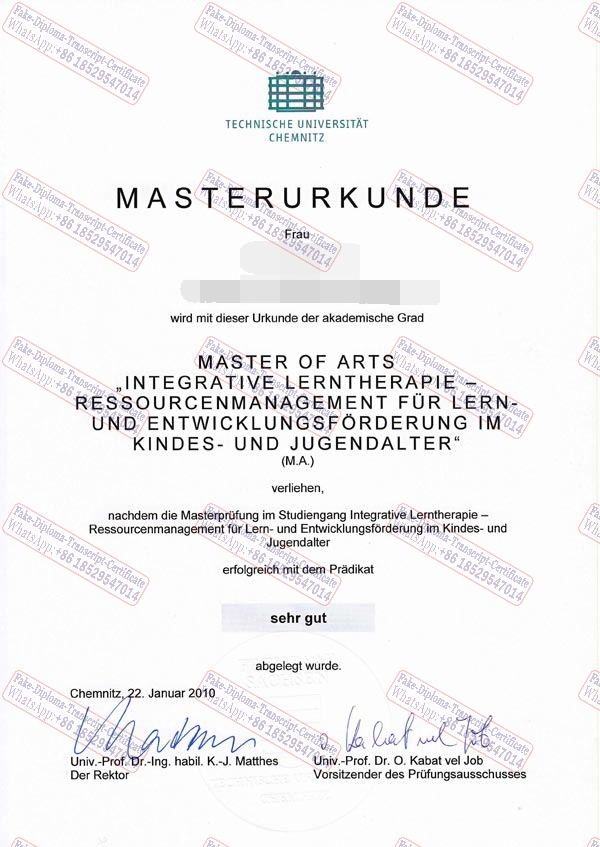 Fake Chemnitz University of Technology Diploma