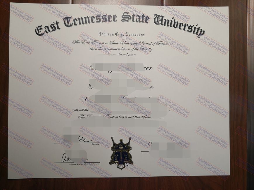 Fake East Tennessee State University Certificate