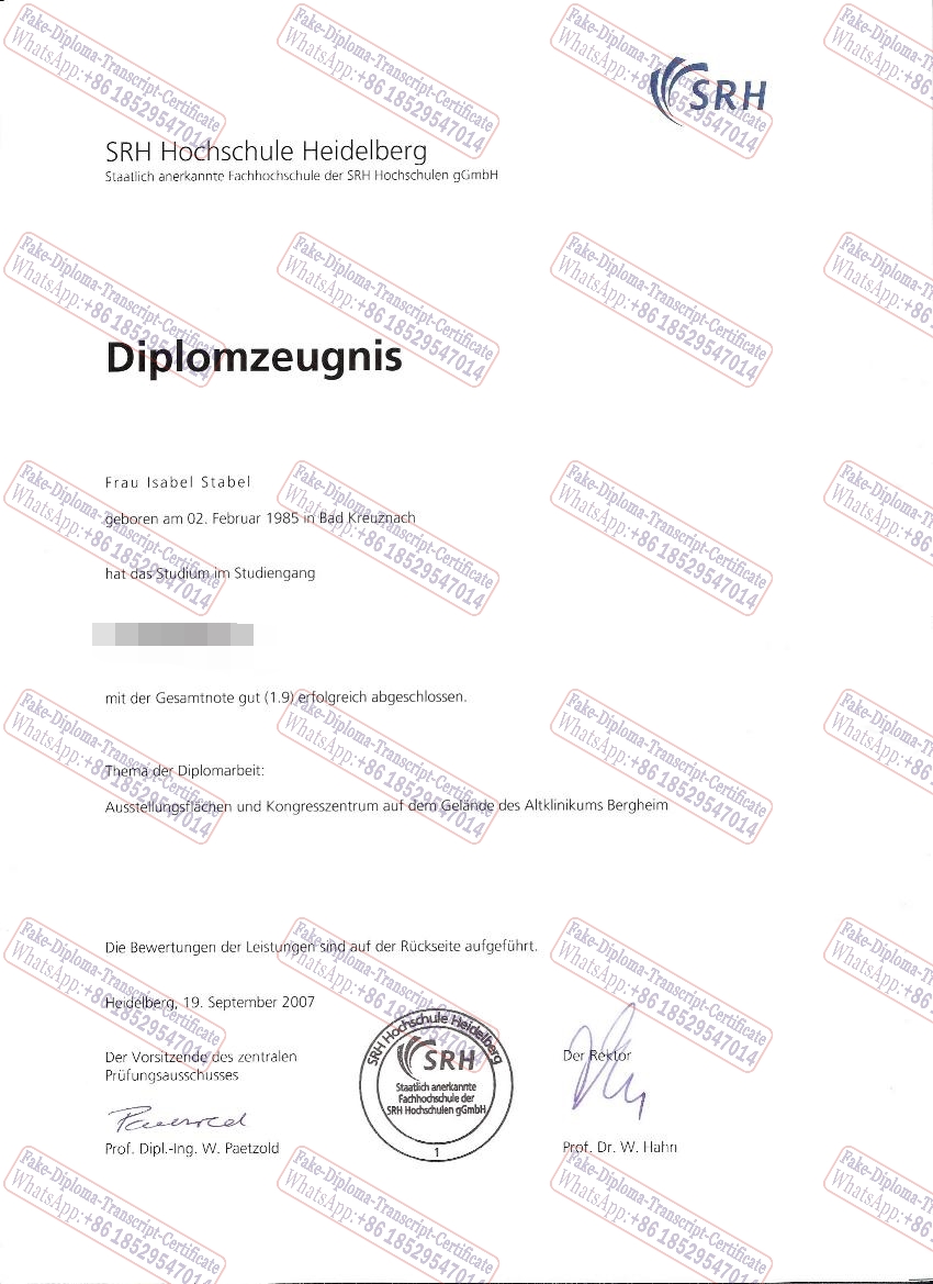 Fake Fachhochschule Heidelberg Degree