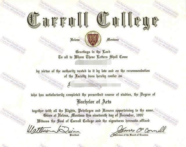 Fake How to create fake Carroll College Diploma Diploma