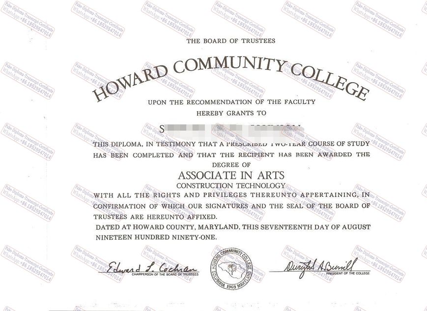 Fake Howard Community College Degree