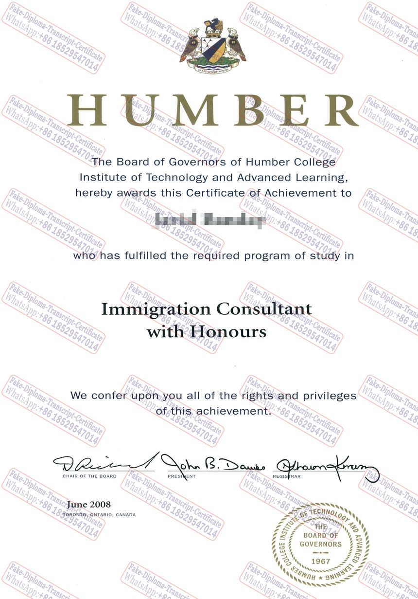 Fake Humber College Institute of Technology and Advanced Diploma