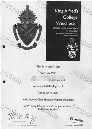 Fake King Alfreds College winchester Diploma