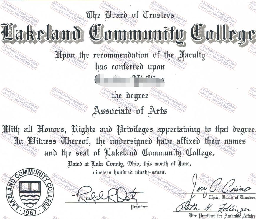 Fake Lakeland Community College Diploma