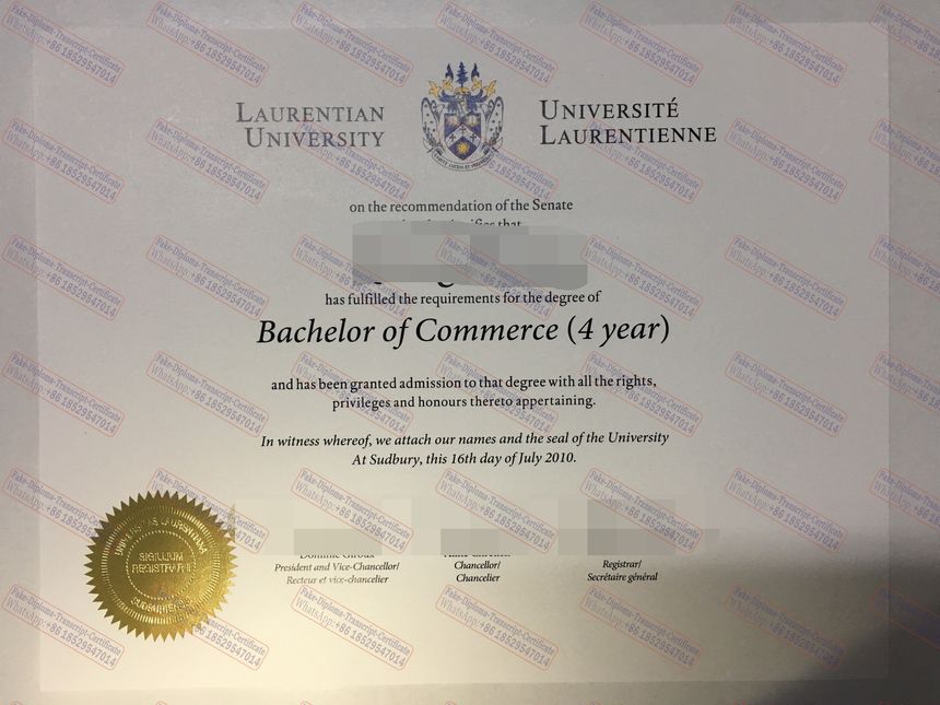 Fake Laurentian University Certificate