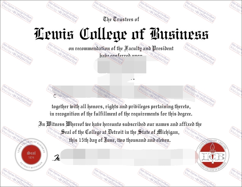 Fake Lewis College of Business Diploma