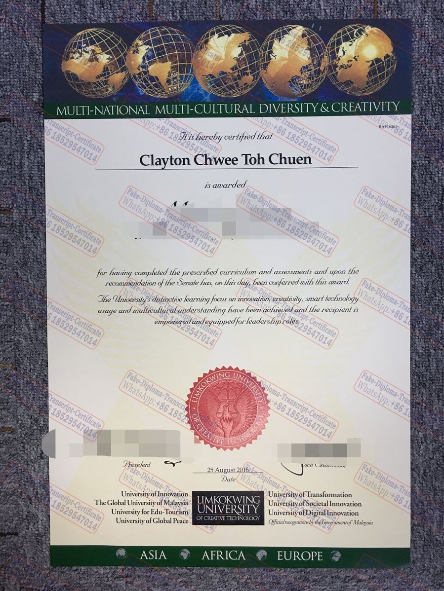 Fake Limkokwing University Diploma