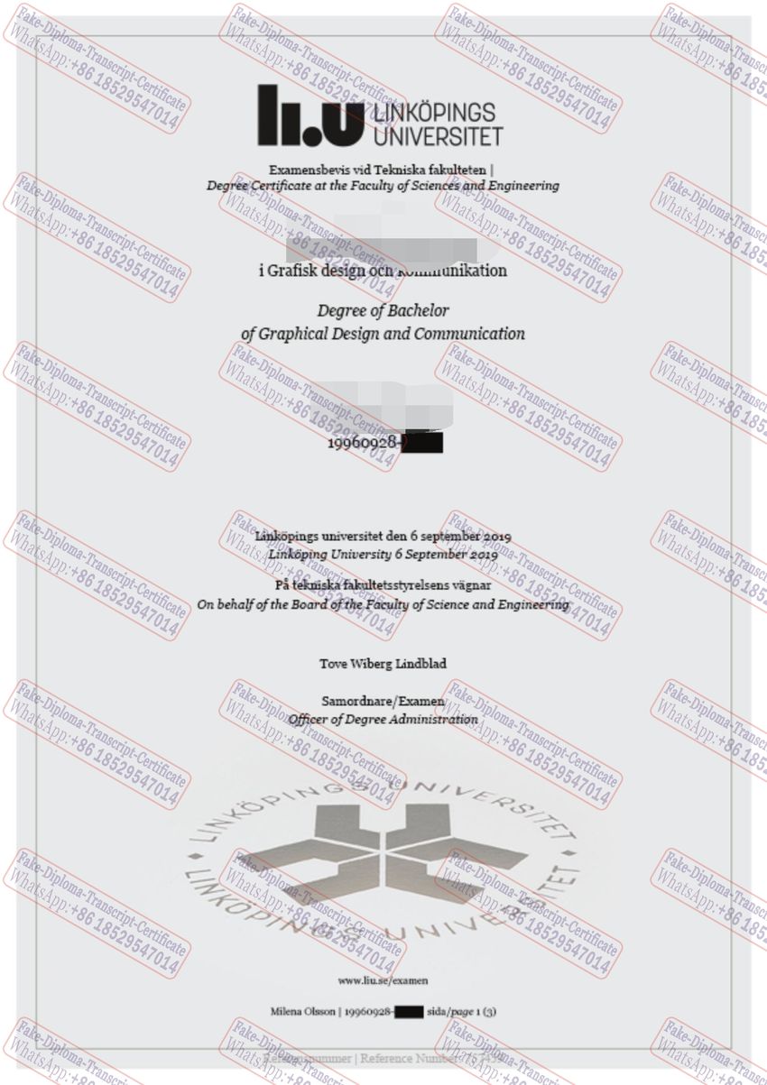 Fake Linkoping University Diploma