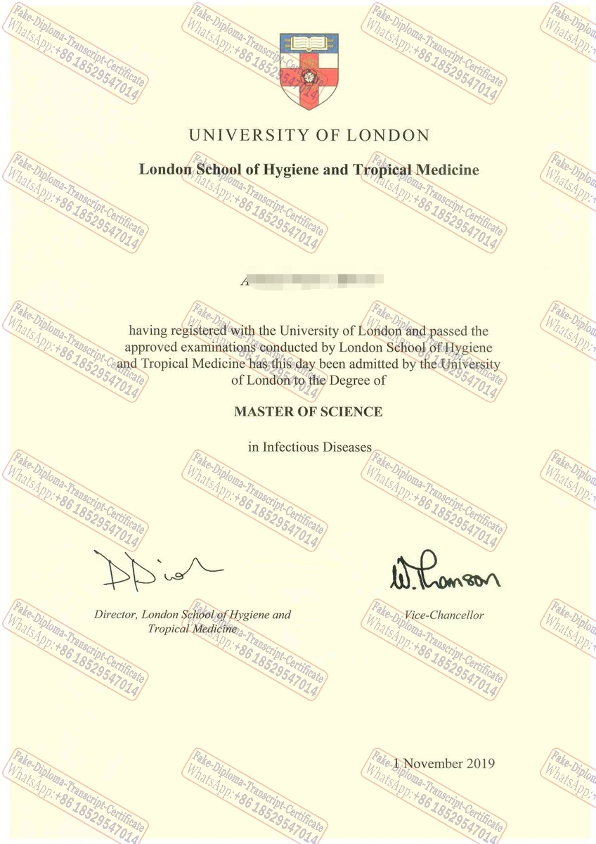 Fake London School of Hygiene and Tropical Medicine2019 Certificate