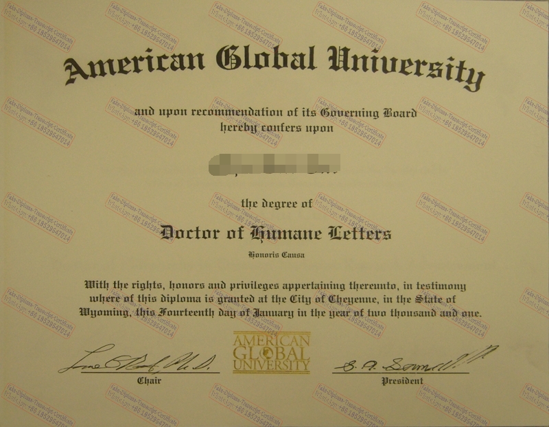 Fake Make fake How to create fake American Global University Diploma Diploma Certificate