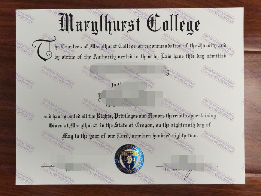 Fake Marylhurst University Certificate