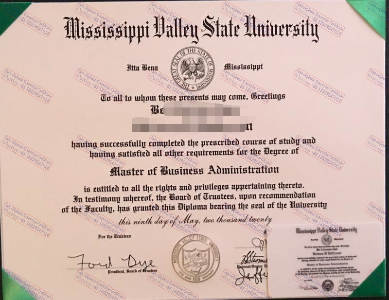 Fake Mississippi Valley State University Certificate