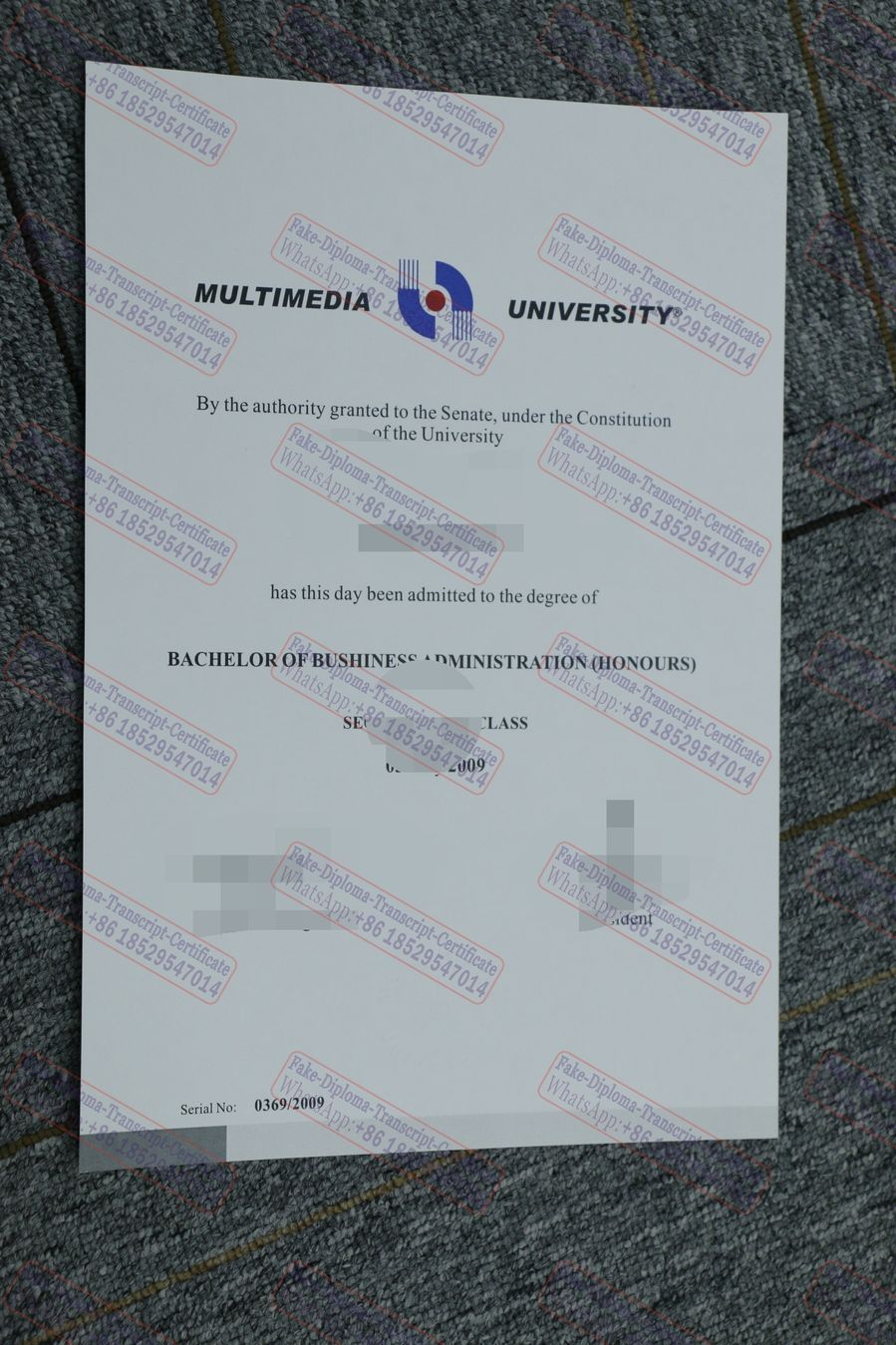 Fake Multimedia University Diploma